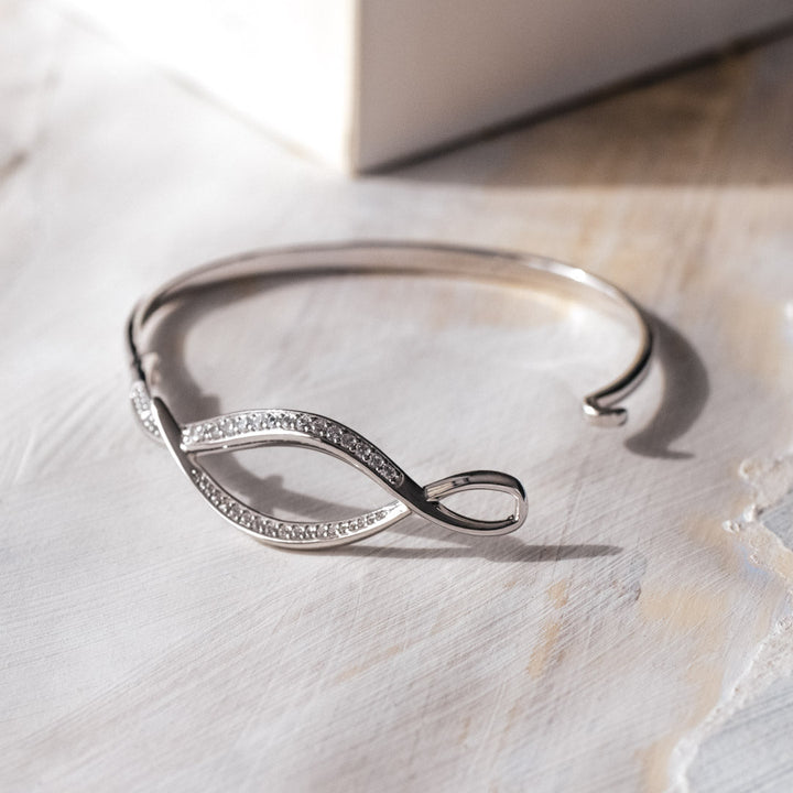 Kit Heath Silver Entwine Twine Twist Pave Hinged Banged - MococoKit Heath70227CZ5038159158766Bracelets