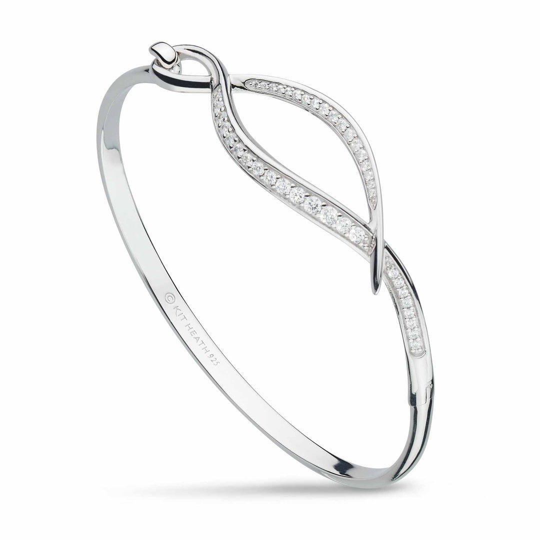 Kit Heath Silver Entwine Twine Twist Pave Hinged Banged - MococoKit Heath70227CZ5038159158766Bracelets
