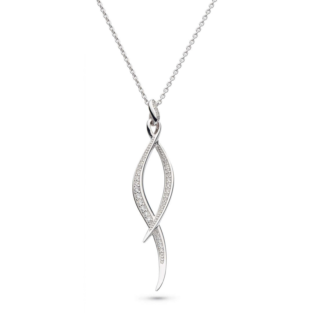 Kit Heath Silver Entwine Twine Twist Pave Necklace - MococoKit Heath90225CZ5038159155000Necklaces