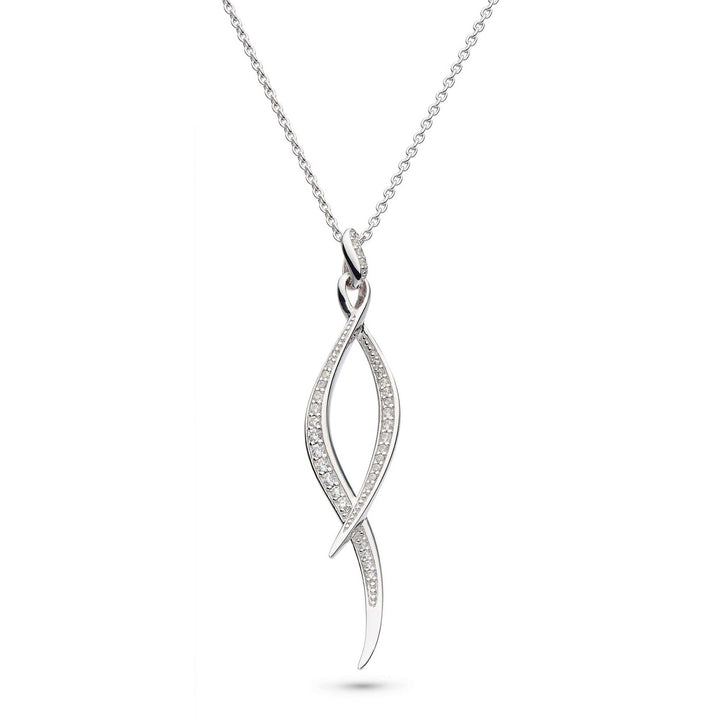 Kit Heath Silver Entwine Twine Twist Pave Necklace - MococoKit Heath90225CZ5038159155000Necklaces