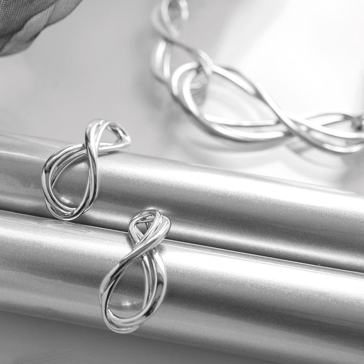 Kit Heath Silver Infinity Grande Curved Stud Earrings - MococoKit Heath41164RP5038159165184Earrings
