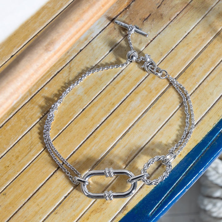 Kit Heath Silver Marina Grande Twin Chain Slider Bracelet - MococoKit Heath71097RP5038159168611Bracelets