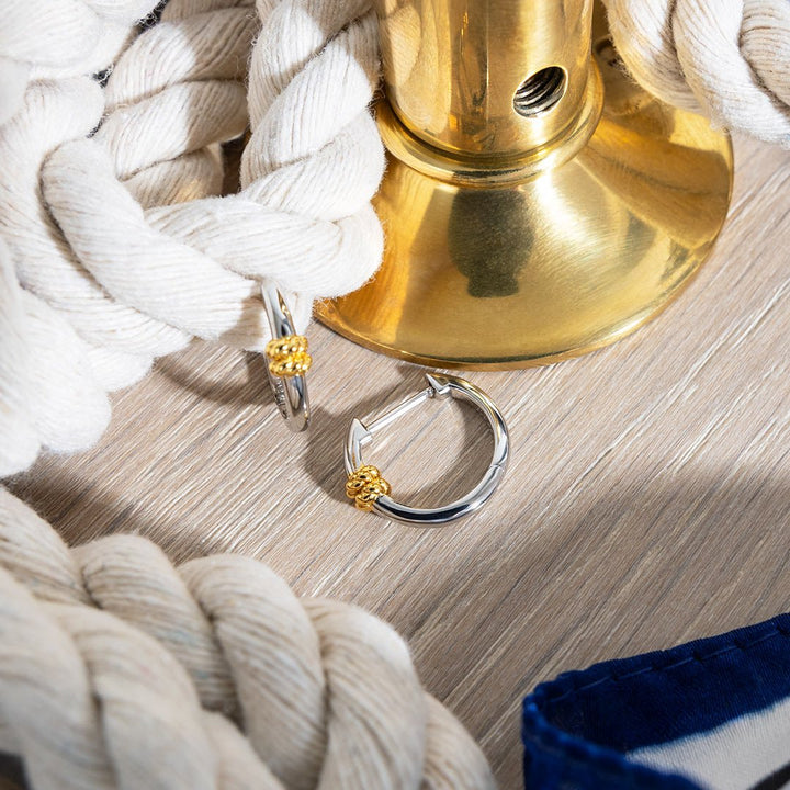 Kit Heath Silver Marina Rope Bar Golden Hoop Earrings - MococoKit Heath61090GRP5038159168512Earrings