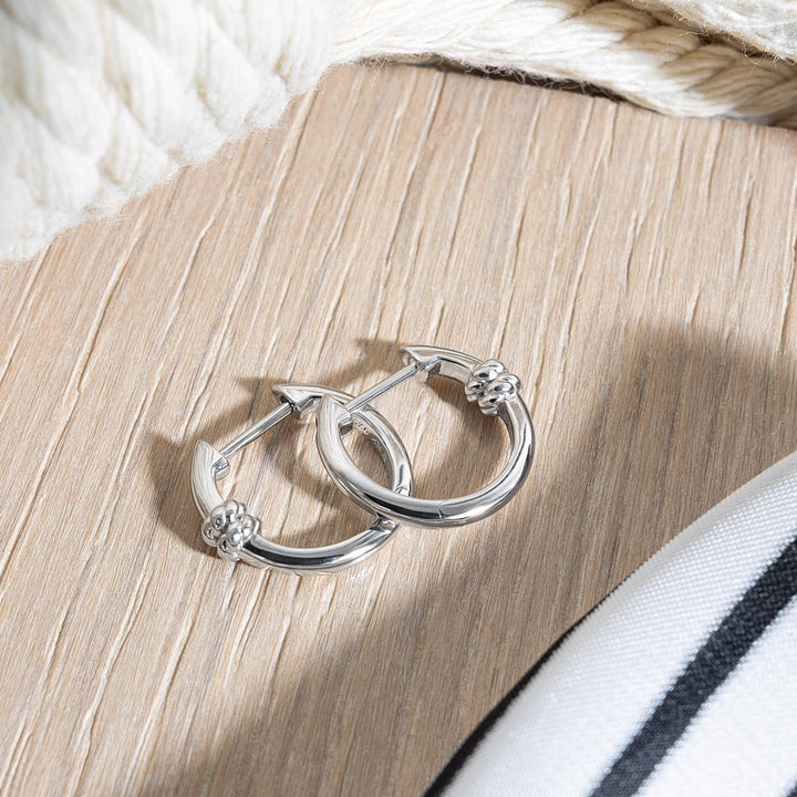 Kit Heath Silver Marina Rope Bar Hinged Hoop Earrings - MococoKit Heath61090RP5038159168529Earrings