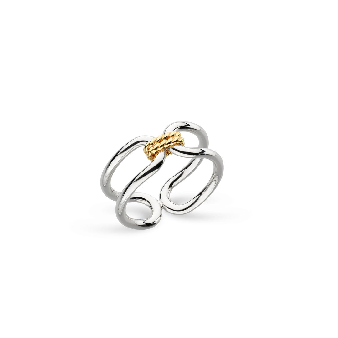Kit Heath Silver Marina Rope Bar Link Golden Ring - MococoKit Heath21091GRPL5038159168406Rings