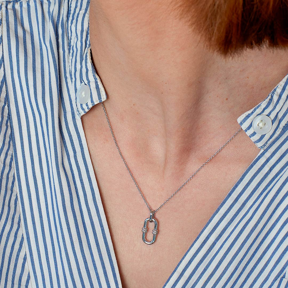 Kit Heath Silver Marina Rope Bar Link Necklace - MococoKit Heath91091RP5038159168697Necklaces