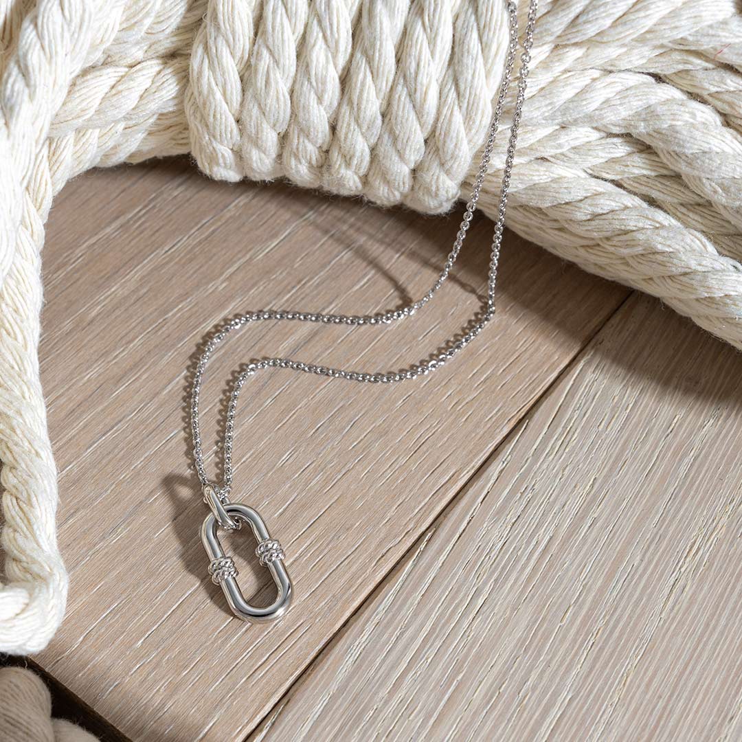Kit Heath Silver Marina Rope Bar Link Necklace - MococoKit Heath91091RP5038159168697Necklaces