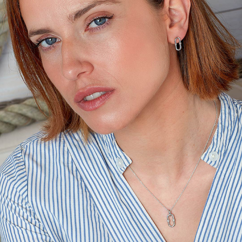 Kit Heath Silver Marina Rope Bar Link Stud Earrings - MococoKit Heath41091RP5038159168499Earrings