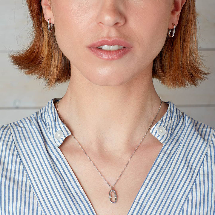 Kit Heath Silver Marina Rope Bar Link Stud Hoop Earrings - MococoKit Heath41092RP5038159168543Earrings