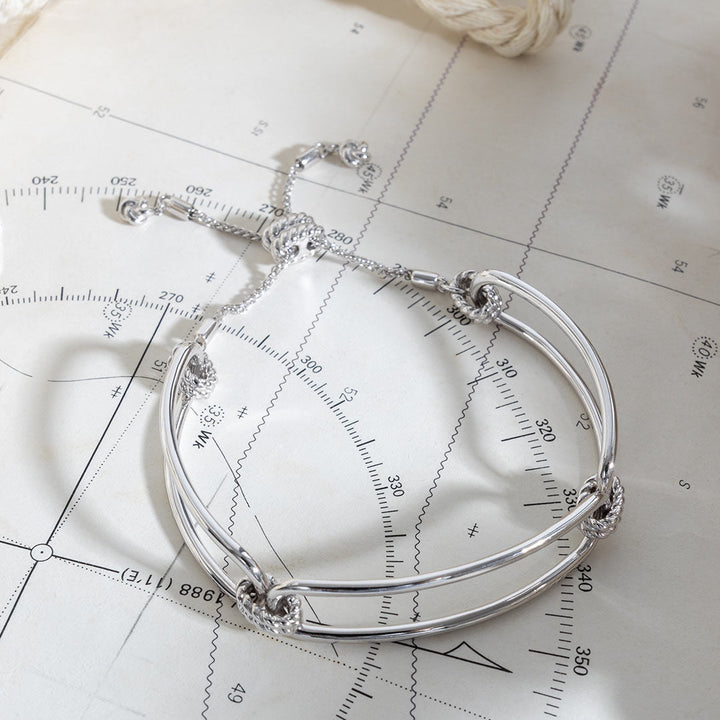 Kit Heath Silver Marina Rope Bar Link Toggle Bracelet - MococoKit Heath71091RP5038159168598Bracelets