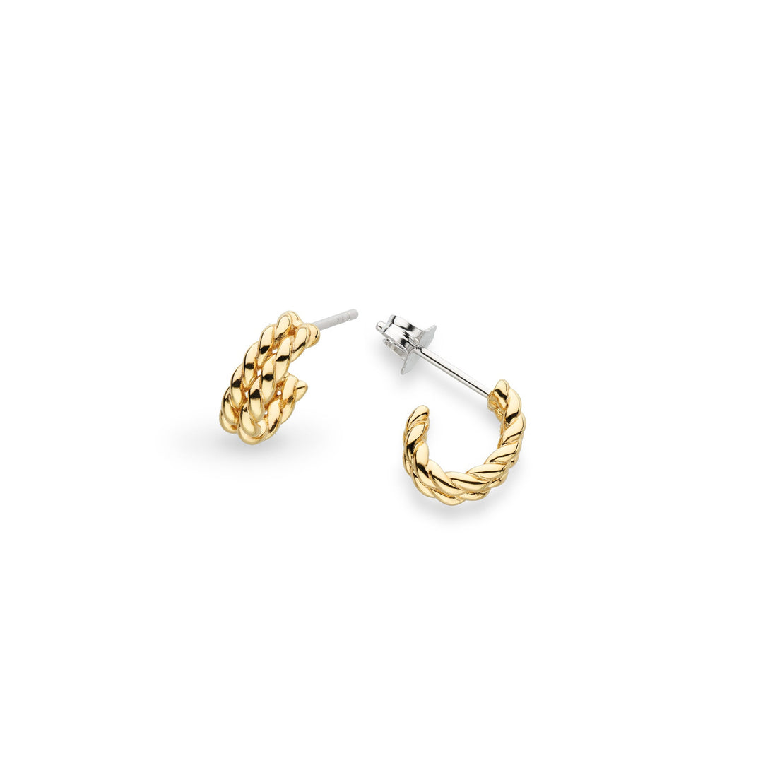 Kit Heath Silver Marina Rope Golden Stud Hoop Earrings - MococoKit Heath41071GRP5038159168444Earrings