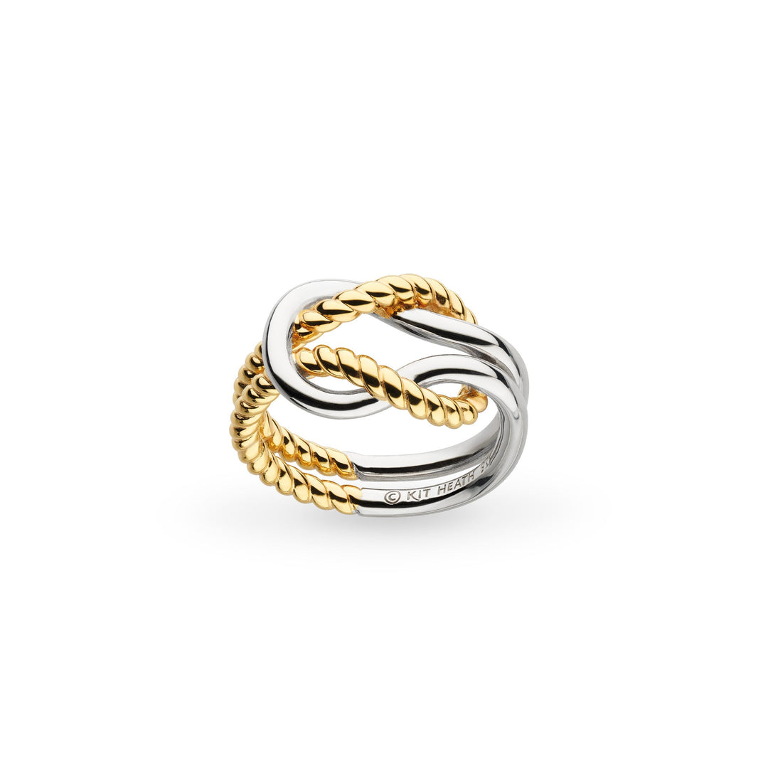 Kit Heath Silver Marina Rope Knot Golden Ring - MococoKit Heath21071GRPM5038159168321Rings
