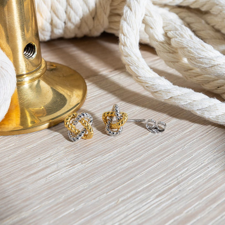 Kit Heath Silver Marina Rope Knot Golden Stud Earrings - MococoKit Heath41072GRP5038159168468Earrings