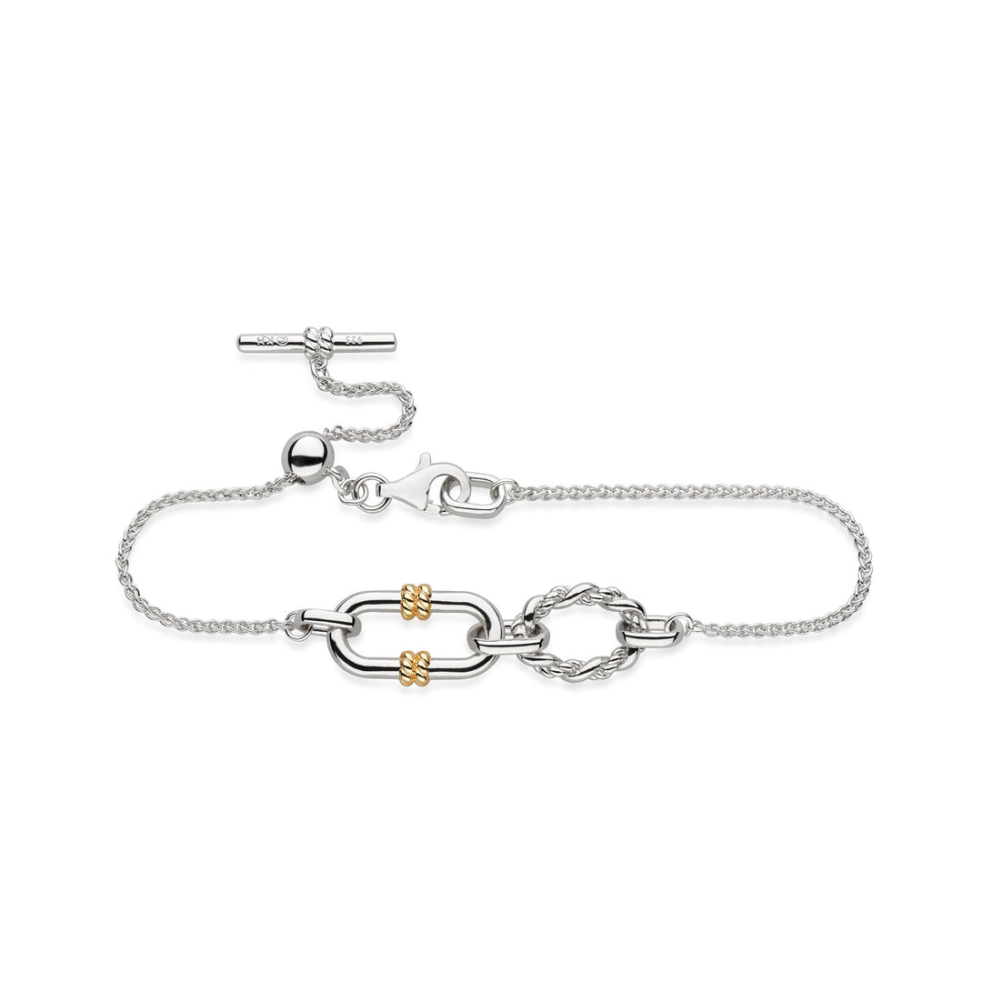 Kit Heath Silver Marina Rope Link Golden Slider Bracelet - MococoKit Heath71096GRP5038159168604Bracelets