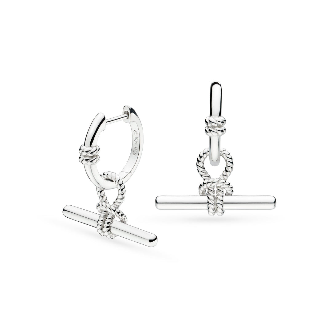 Kit Heath Silver Marina Rope T - Bar Grande Hoop Earrings - MococoKit Heath61094RP5038159168536Earrings