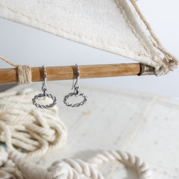Kit Heath Silver Marina Rope Twist Oval Drop Earrings - MococoKit Heath61074RP5038159168567Earrings