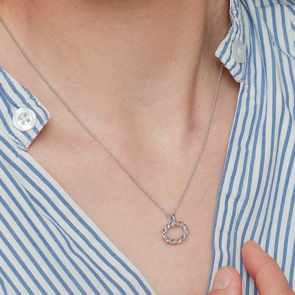 Kit Heath Silver Marina Rope Twist Oval Necklace - MococoKit Heath91074RP5038159168710Necklaces