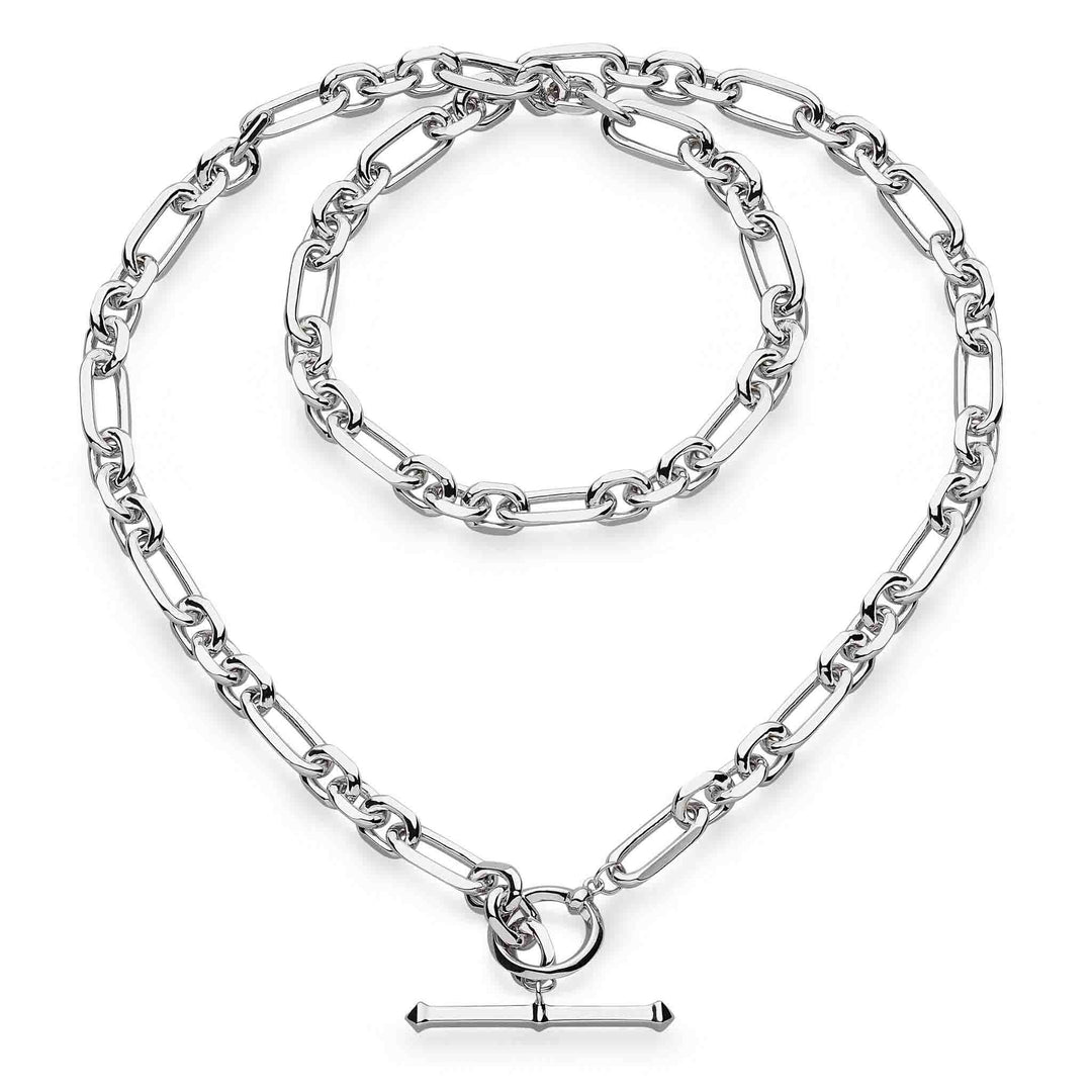 Kit Heath Silver Revival Figaro Link T - Bar Necklace - MococoKit Heath90437RP5038159161698Necklaces