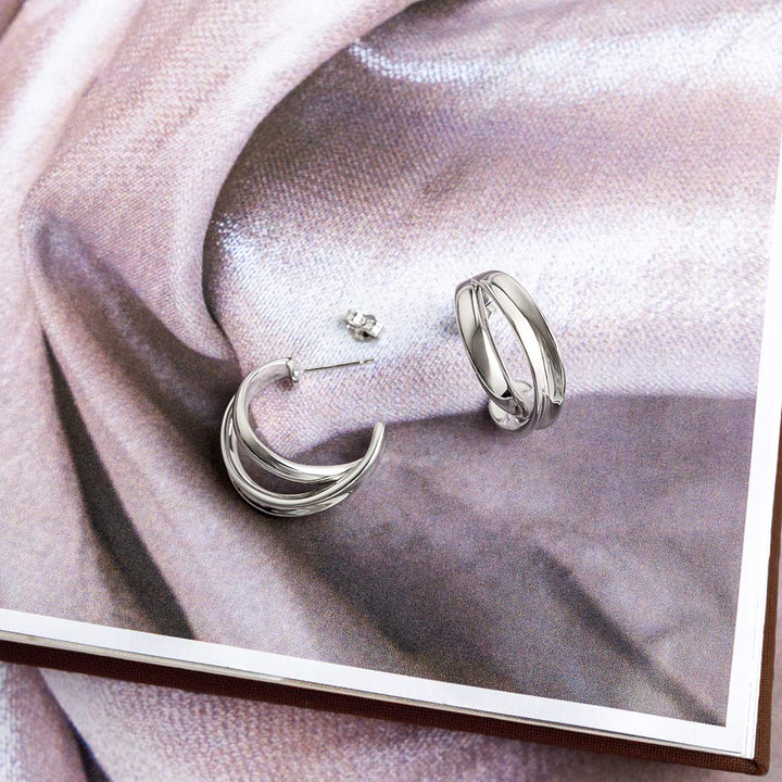 Kit Heath Silver Serenity Grande Crossover Hoop Earrings - MococoKit Heath61186RP5038159168277Earrings