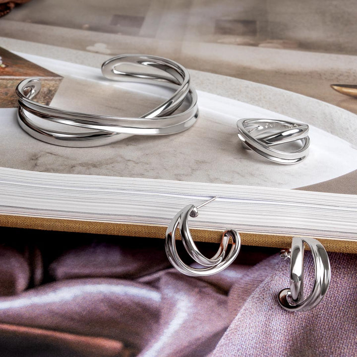 Kit Heath Silver Serenity Grande Crossover Hoop Earrings - MococoKit Heath61186RP5038159168277Earrings