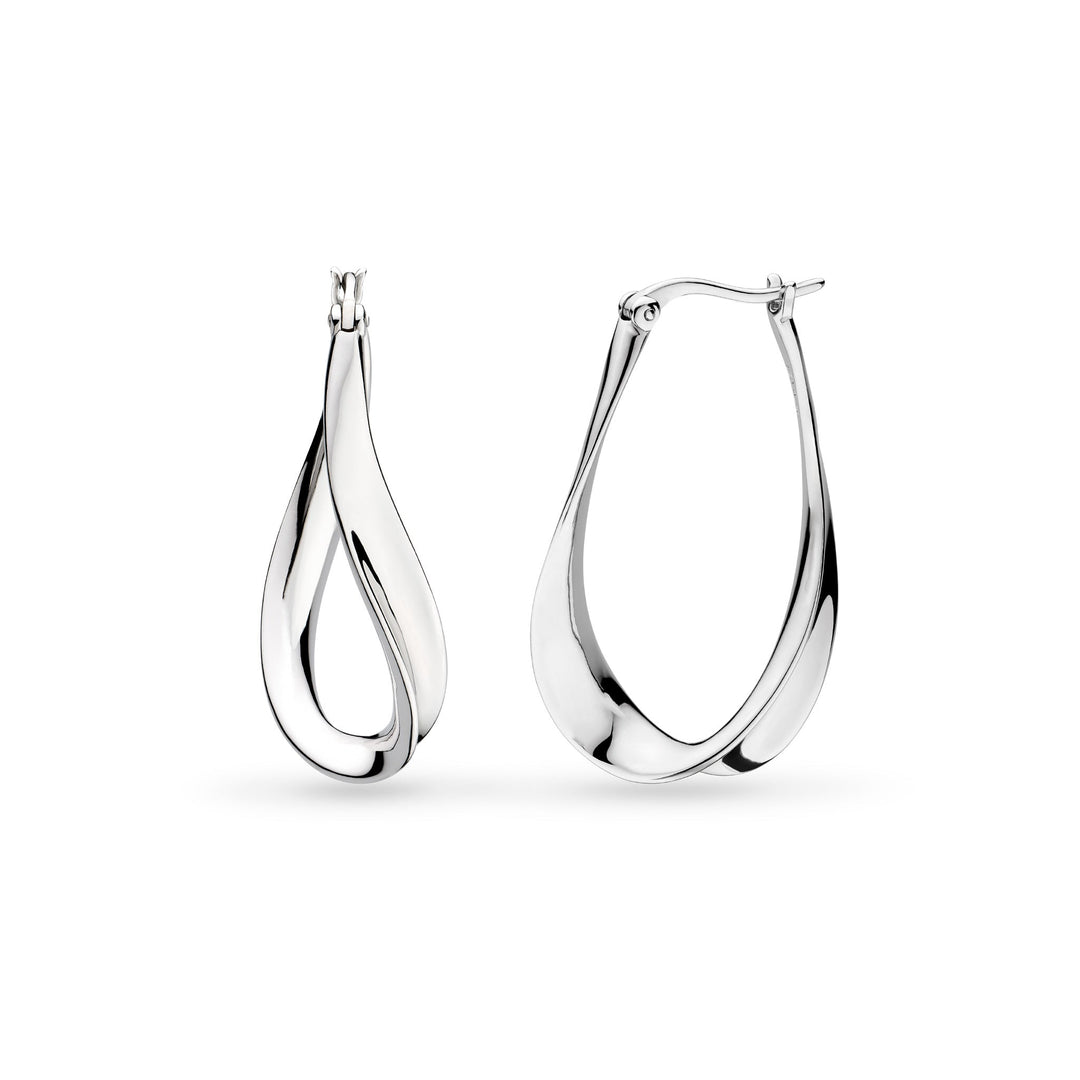 Kit Heath Silver Serenity Grande Hinged Hoop Earrings – Mococo