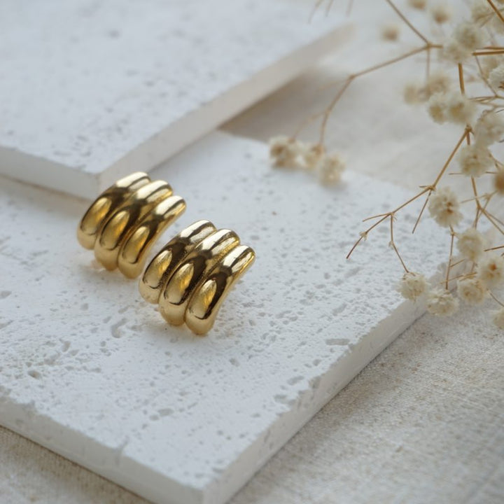 Little Grey Moon Gold Aria Stud Earrings - MococoLittle Grey Moon100637Earrings