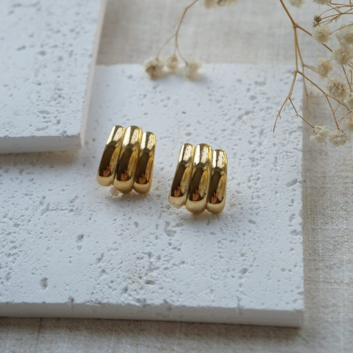 Little Grey Moon Gold Aria Stud Earrings - MococoLittle Grey Moon100637Earrings