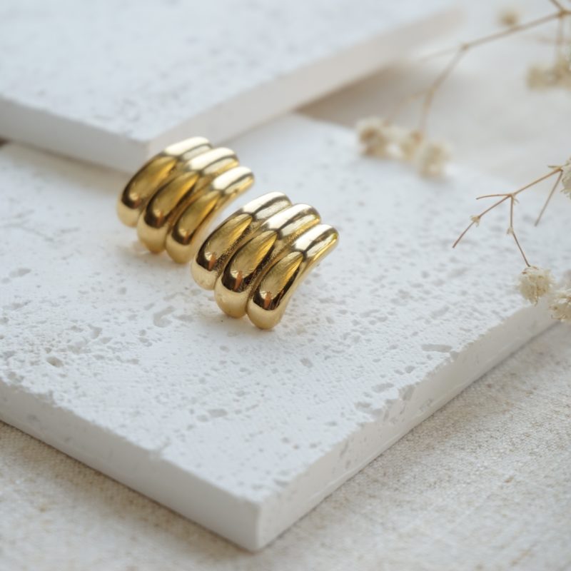 Little Grey Moon Gold Aria Stud Earrings - MococoLittle Grey Moon100637Earrings