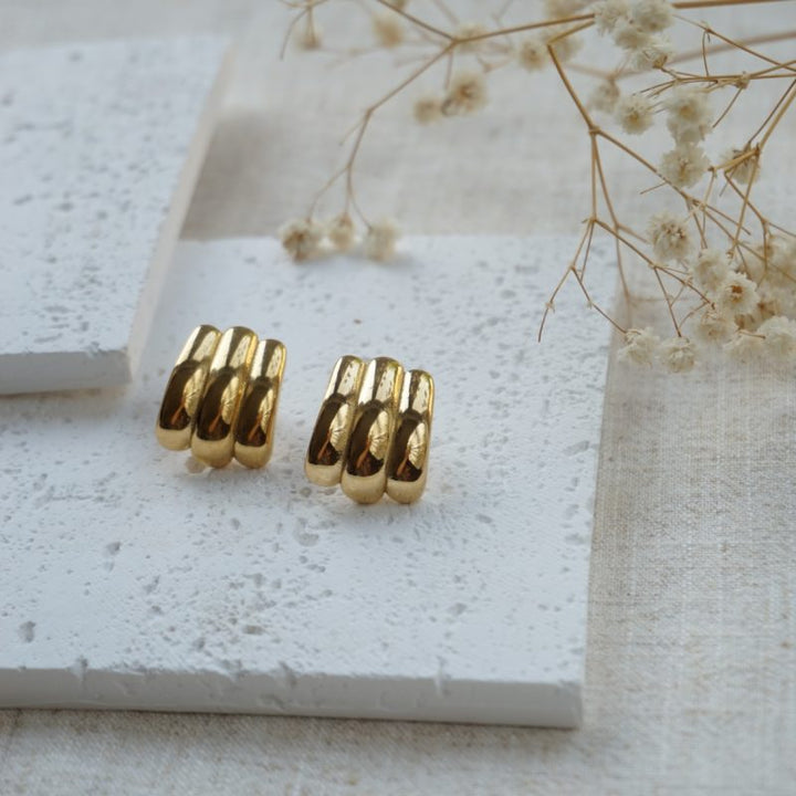 Little Grey Moon Gold Aria Stud Earrings - MococoLittle Grey Moon100637Earrings