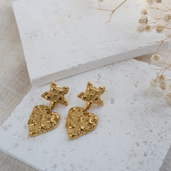 Little Grey Moon Gold Beach Drop Earrings - MococoLittle Grey Moon100602Earrings
