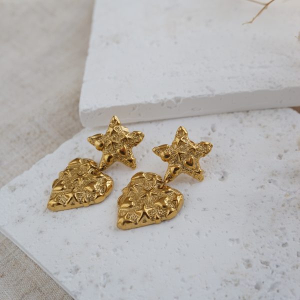 Little Grey Moon Gold Beach Drop Earrings - MococoLittle Grey Moon100602Earrings