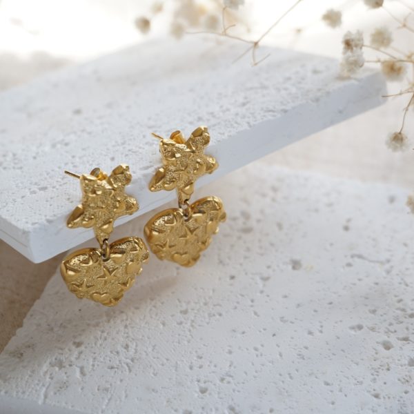Little Grey Moon Gold Beach Drop Earrings - MococoLittle Grey Moon100602Earrings