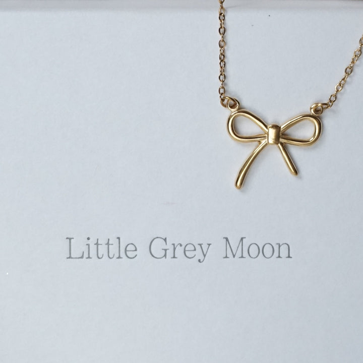 Little Grey Moon Gold Bow Connector Necklace - MococoLittle Grey Moon100682Necklaces