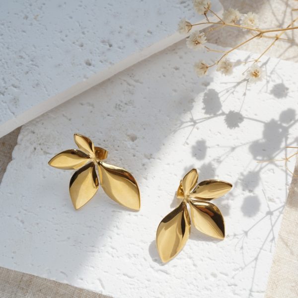 Little Grey Moon Gold Corolla Stud Earrings - MococoLittle Grey Moon100617Earrings
