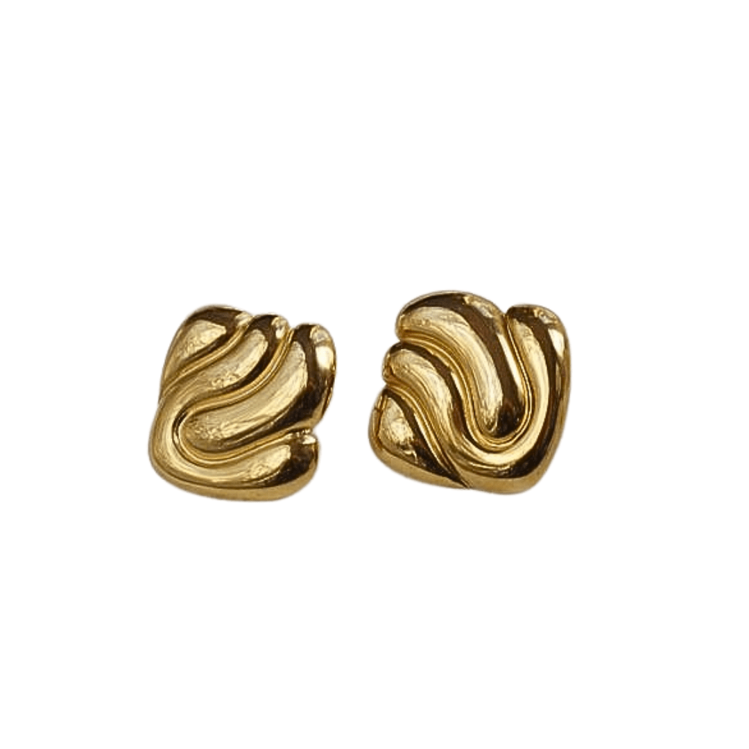 Little Grey Moon Gold Flow Stud Earrings - MococoLittle Grey Moon100603Earrings
