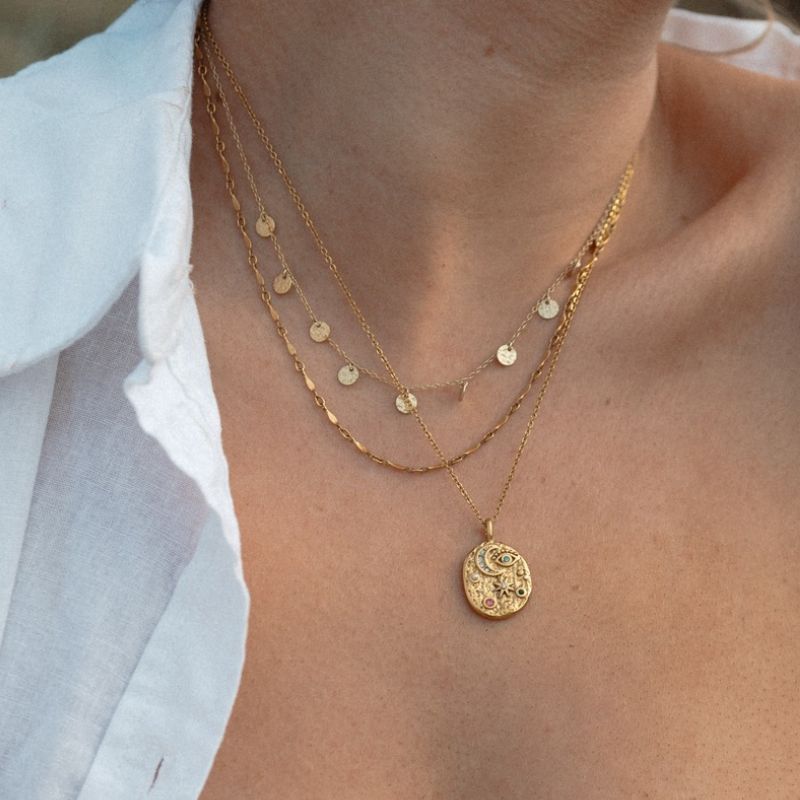 Little Grey Moon Gold Galaxy Necklace - MococoLittle Grey Moon100594Necklaces