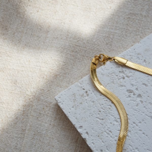 Little Grey Moon Gold Herringbone Necklace - MococoLittle Grey Moon100621Necklaces
