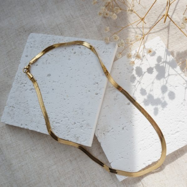 Little Grey Moon Gold Herringbone Necklace - MococoLittle Grey Moon100621Necklaces