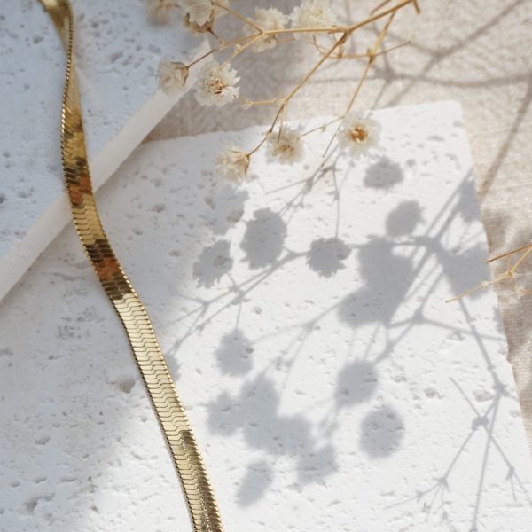 Little Grey Moon Gold Herringbone Necklace - MococoLittle Grey Moon100621Necklaces