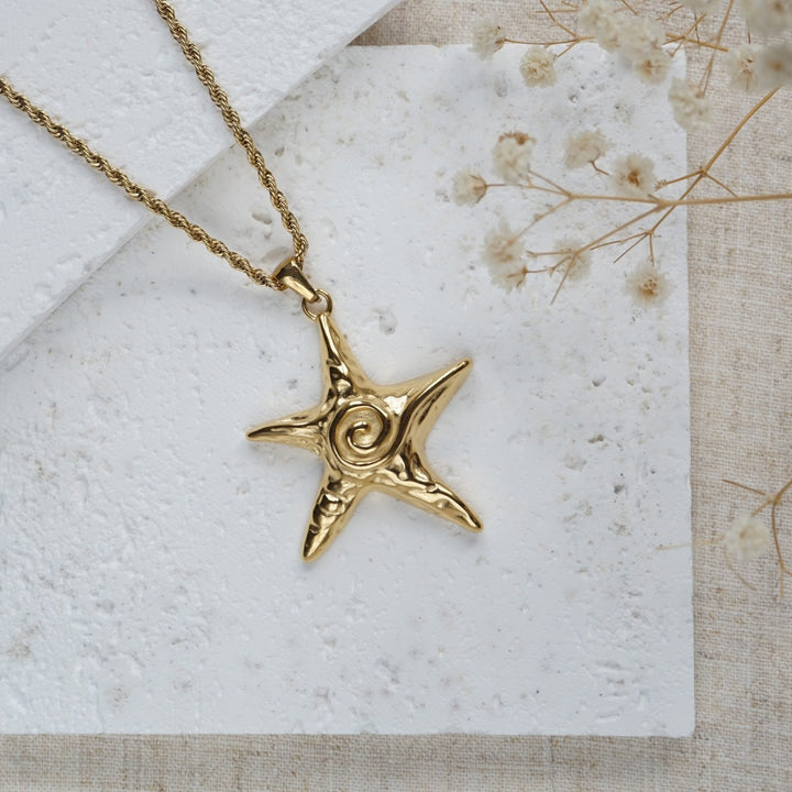 Little Grey Moon Gold Large Starfish Necklace - MococoLittle Grey Moon100592Necklaces