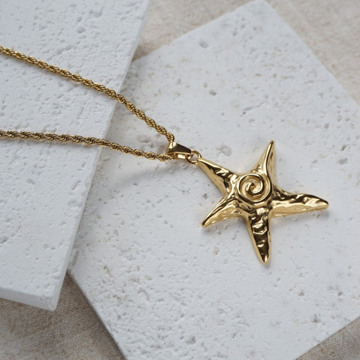 Little Grey Moon Gold Large Starfish Necklace - MococoLittle Grey Moon100592Necklaces