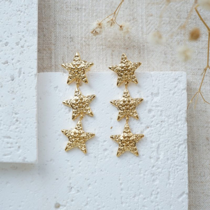 Little Grey Moon Gold Midi Star Drop Earrings - MococoLittle Grey Moon100645Earrings