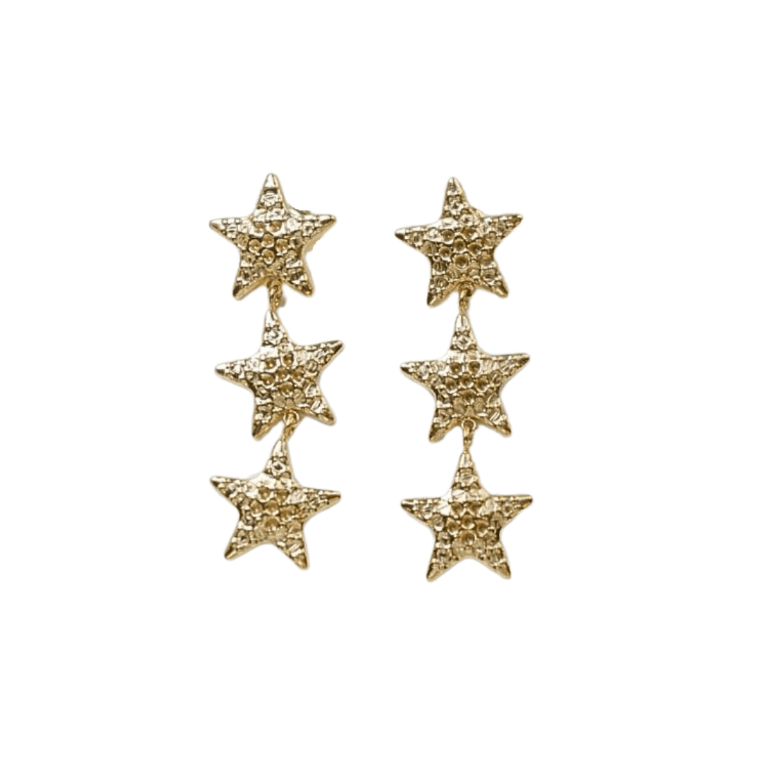 Little Grey Moon Gold Midi Star Drop Earrings - MococoLittle Grey Moon100645Earrings