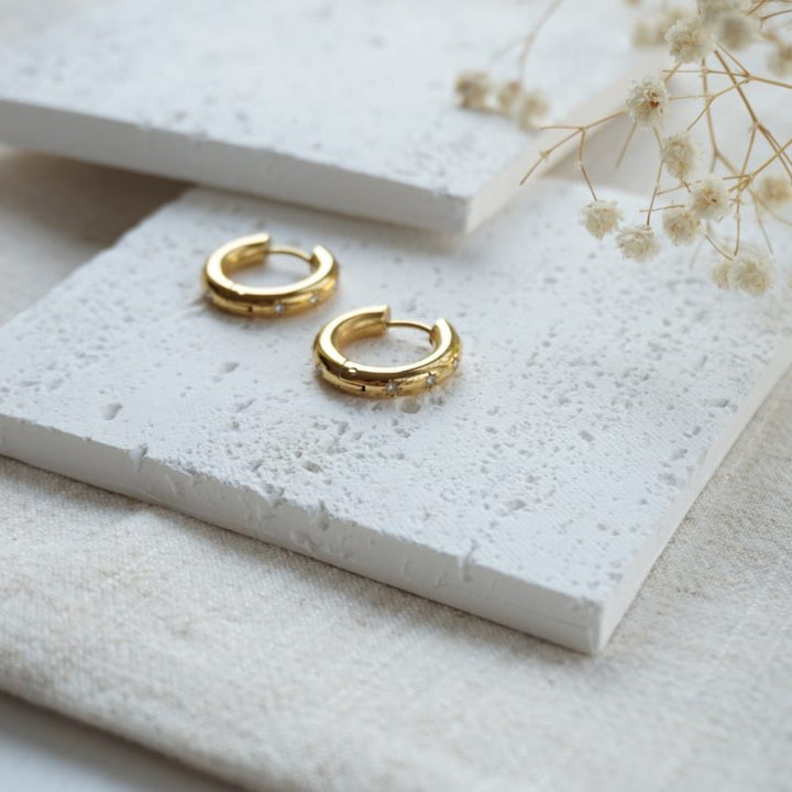 Little Grey Moon Gold Nova Hoop Earrings - MococoLittle Grey Moon100642Earrings