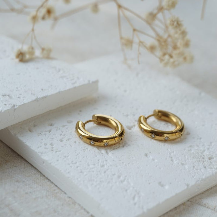 Little Grey Moon Gold Nova Hoop Earrings - MococoLittle Grey Moon100642Earrings