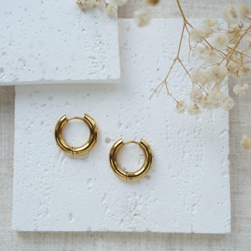 Little Grey Moon Gold Nova Hoop Earrings - MococoLittle Grey Moon100642Earrings