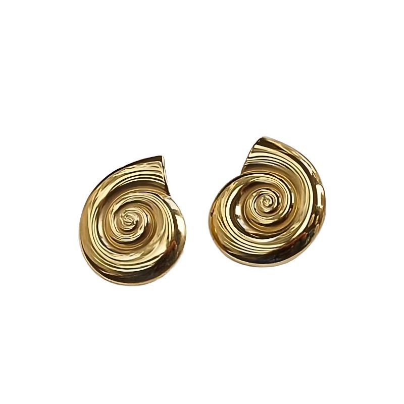 Little Grey Moon Gold Seashell Stud Earrings - MococoLittle Grey Moon100604Earrings
