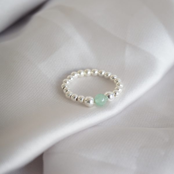 Little Grey Moon Silver and Aquamarine Ring - MococoLittle Grey Moon100457Rings