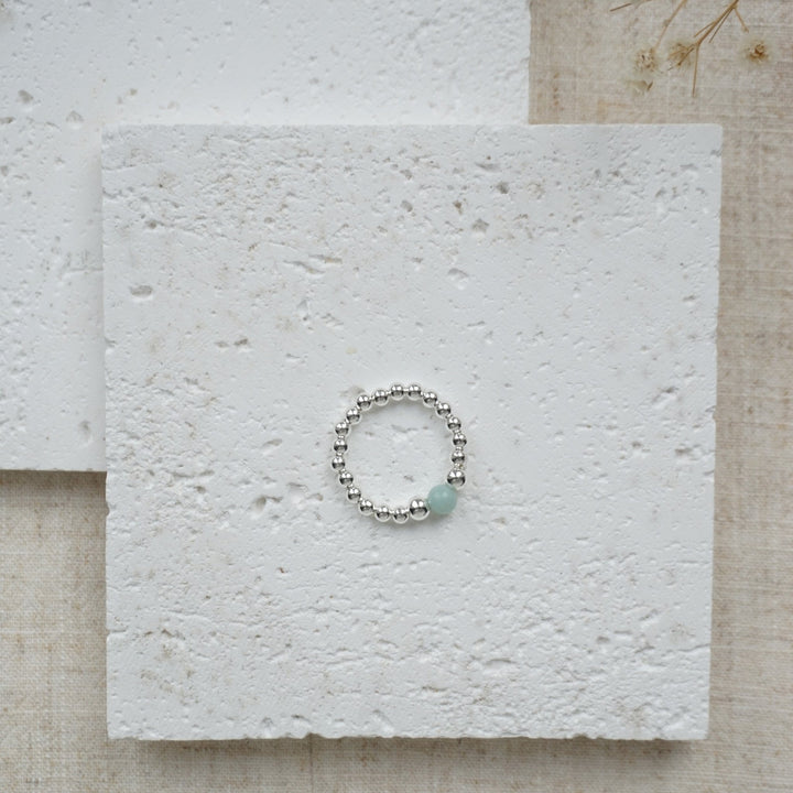 Little Grey Moon Silver and Aquamarine Ring - MococoLittle Grey Moon100457Rings