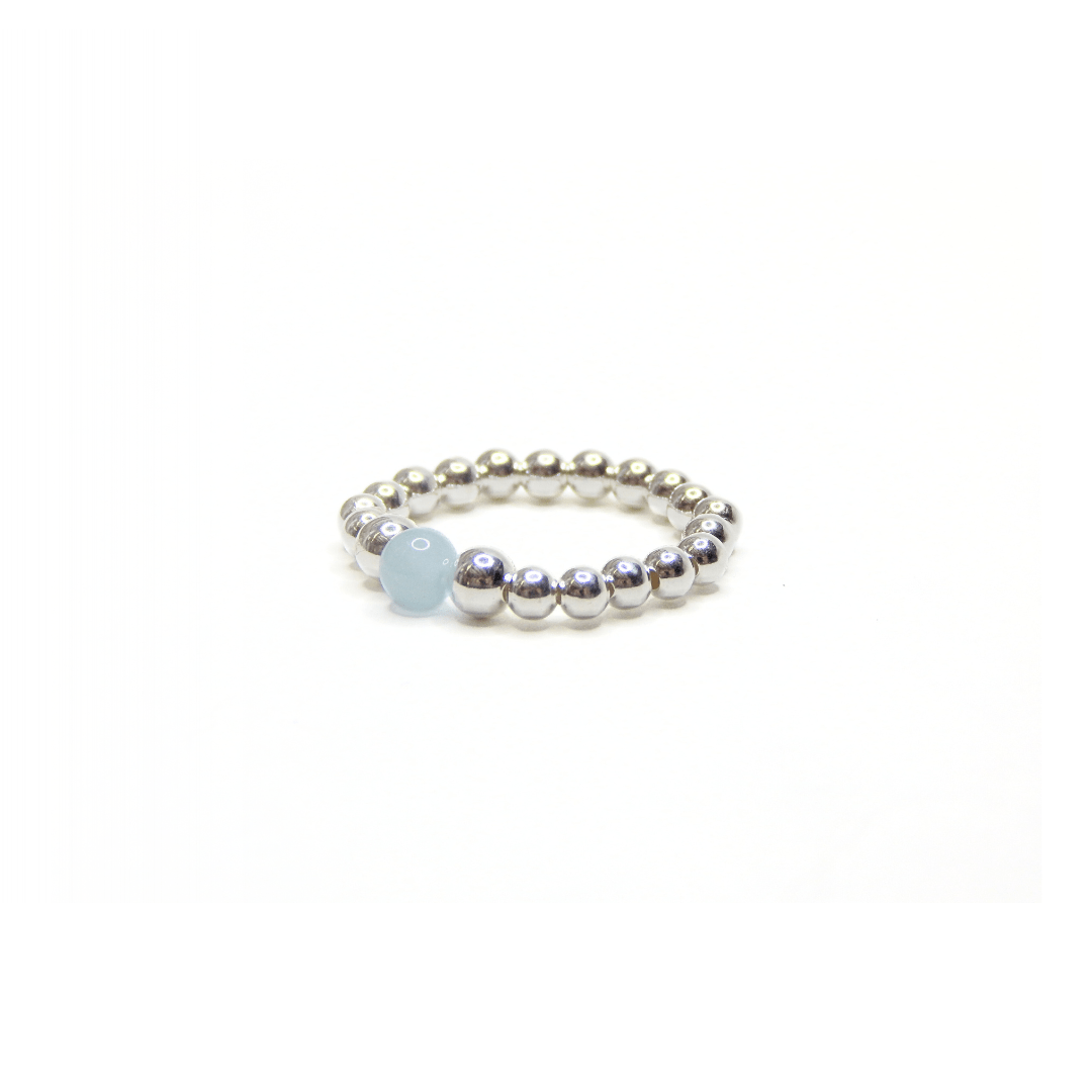 Little Grey Moon Silver and Aquamarine Ring - MococoLittle Grey Moon100457Rings